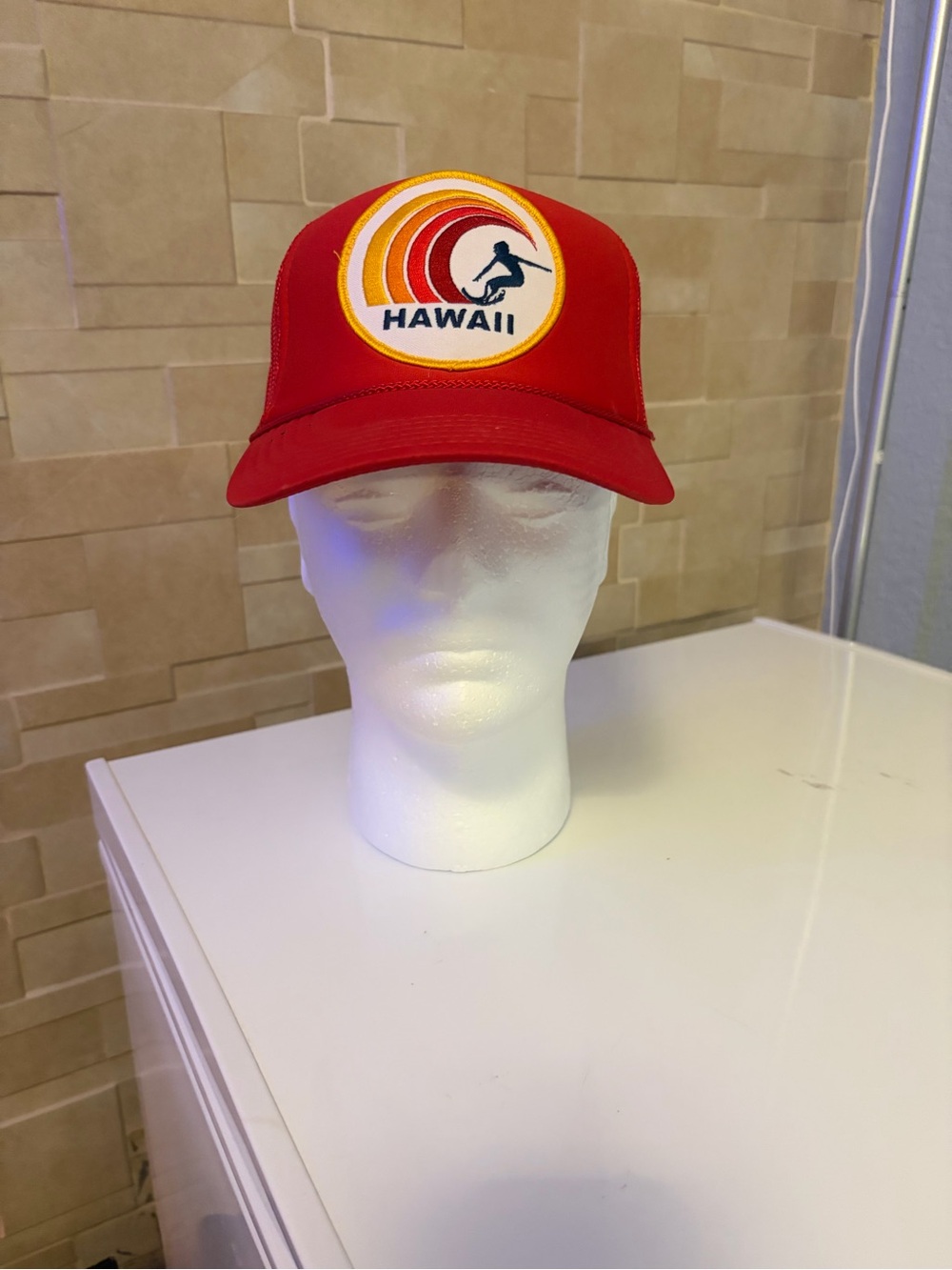 Aviator Nation Hawaii Surf Patch Red Trucker Hat